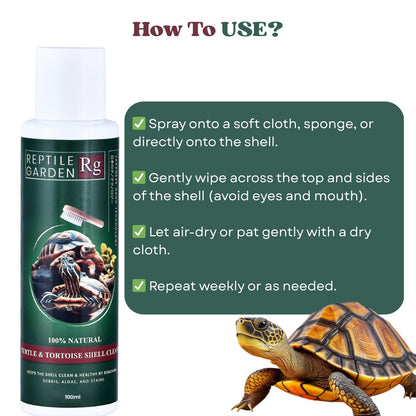 Reptile Garden Turtle & Tortoise Shell Cleaner | Aloe Vera Infused Reptile Shell Care Spray (100 ml)