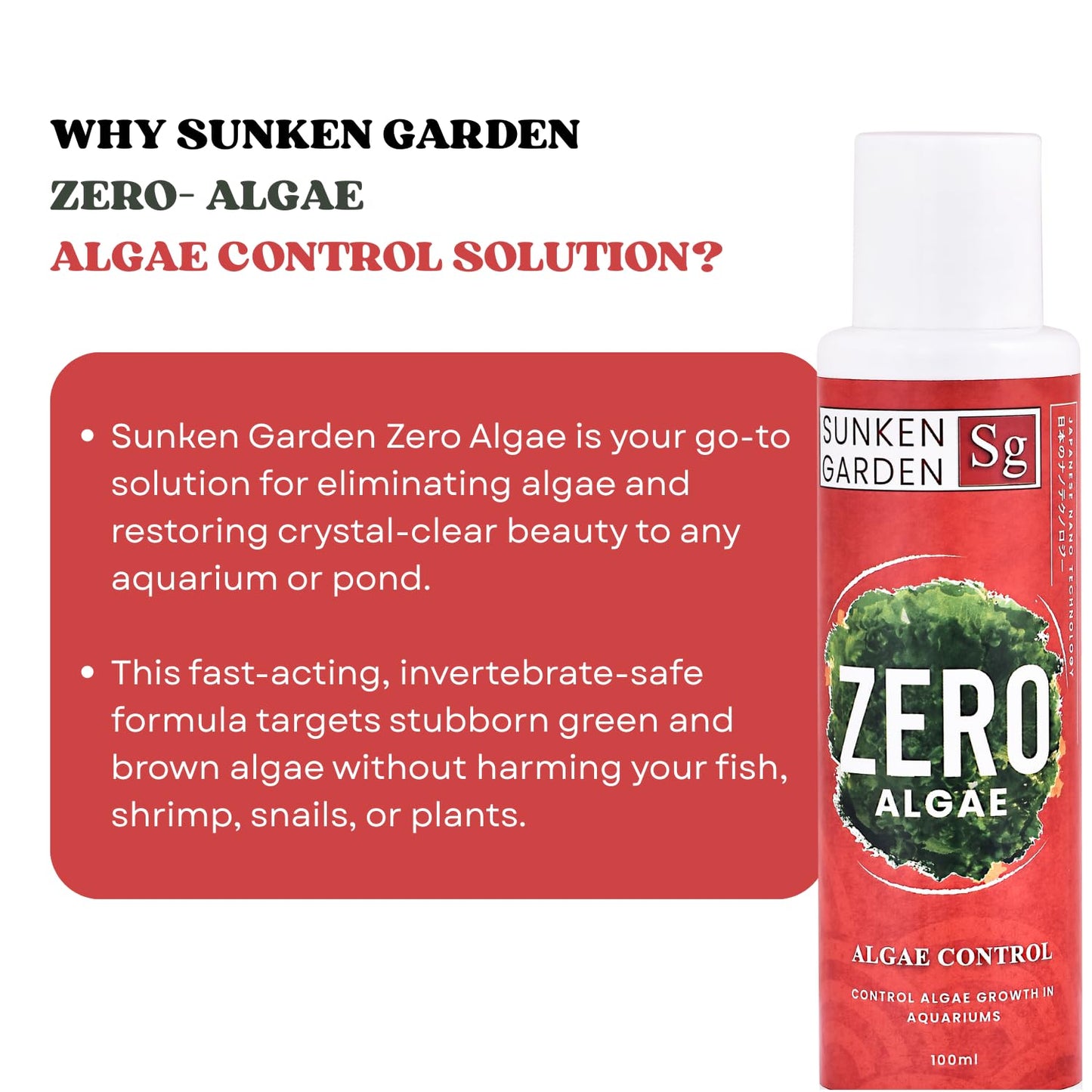 Sunken Garden Zero Algae | Algae Control Solution (100 ml)