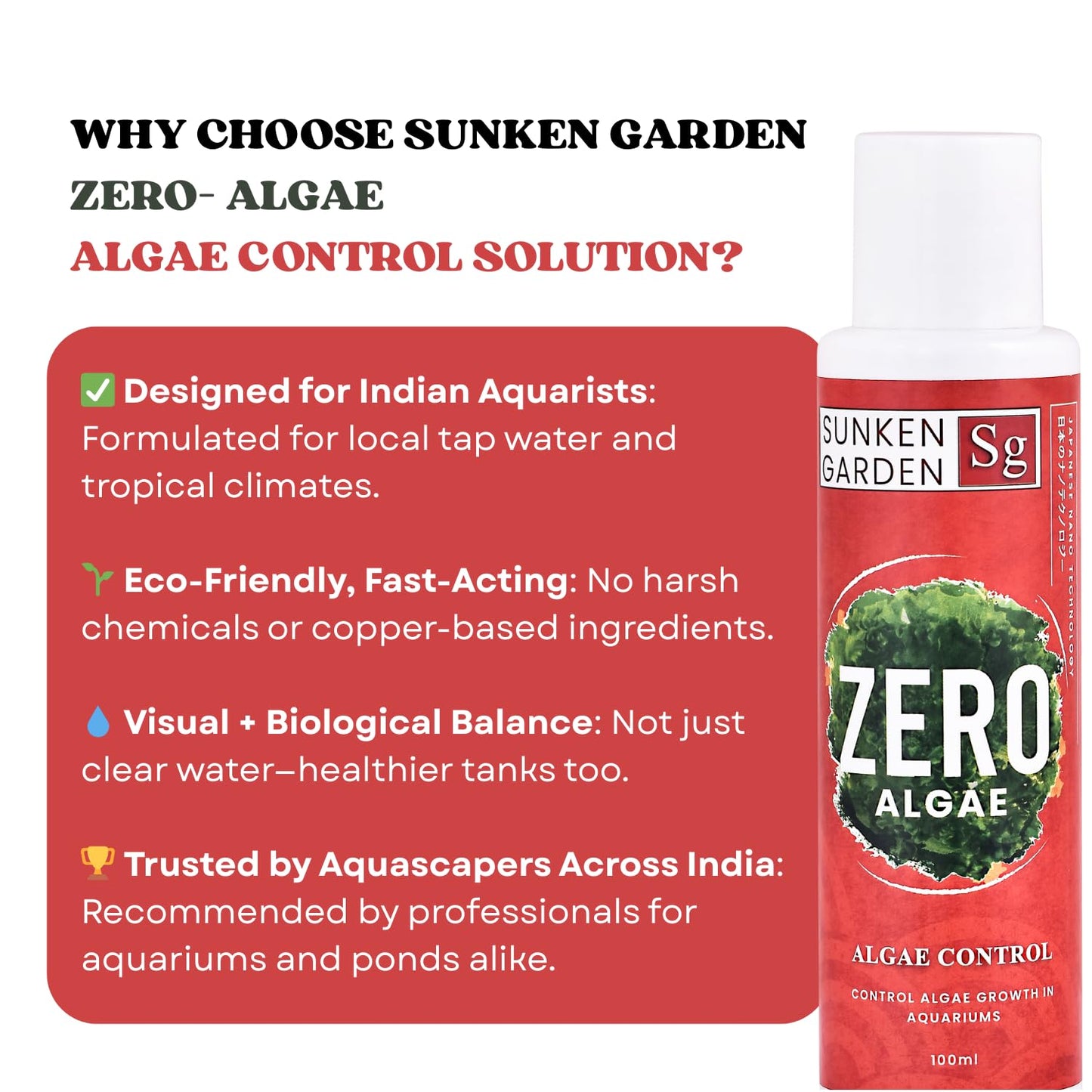 Sunken Garden Zero Algae | Algae Control Solution (100 ml)