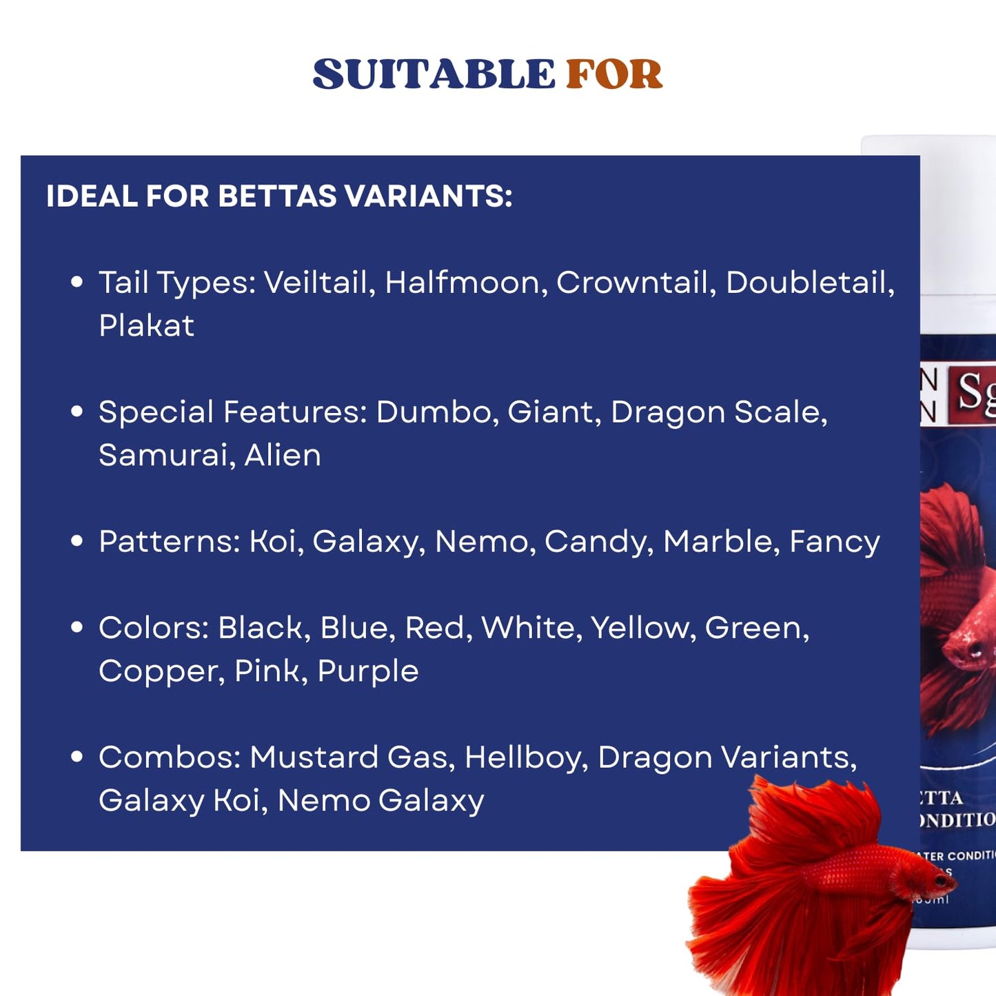 Sunken Garden Betta Fish Water Conditioner | Chlorine Neutralizer + Fin Rot Protection + pH Balancer | Made for Indian Aquariums (100 ml)