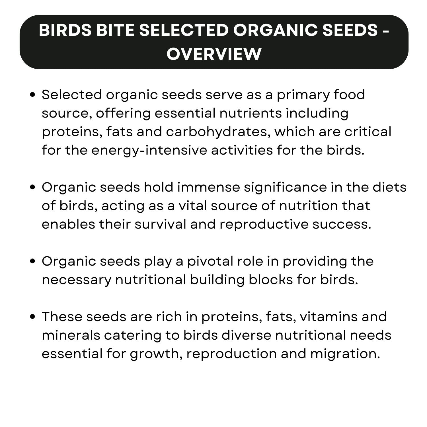 SF+ Birds Bite Organic Seeds Bird Food | Suitable for African Love Birds, Conures, Budgerigars, Finch & Macaws (400gms, Selected Organic Seeds)