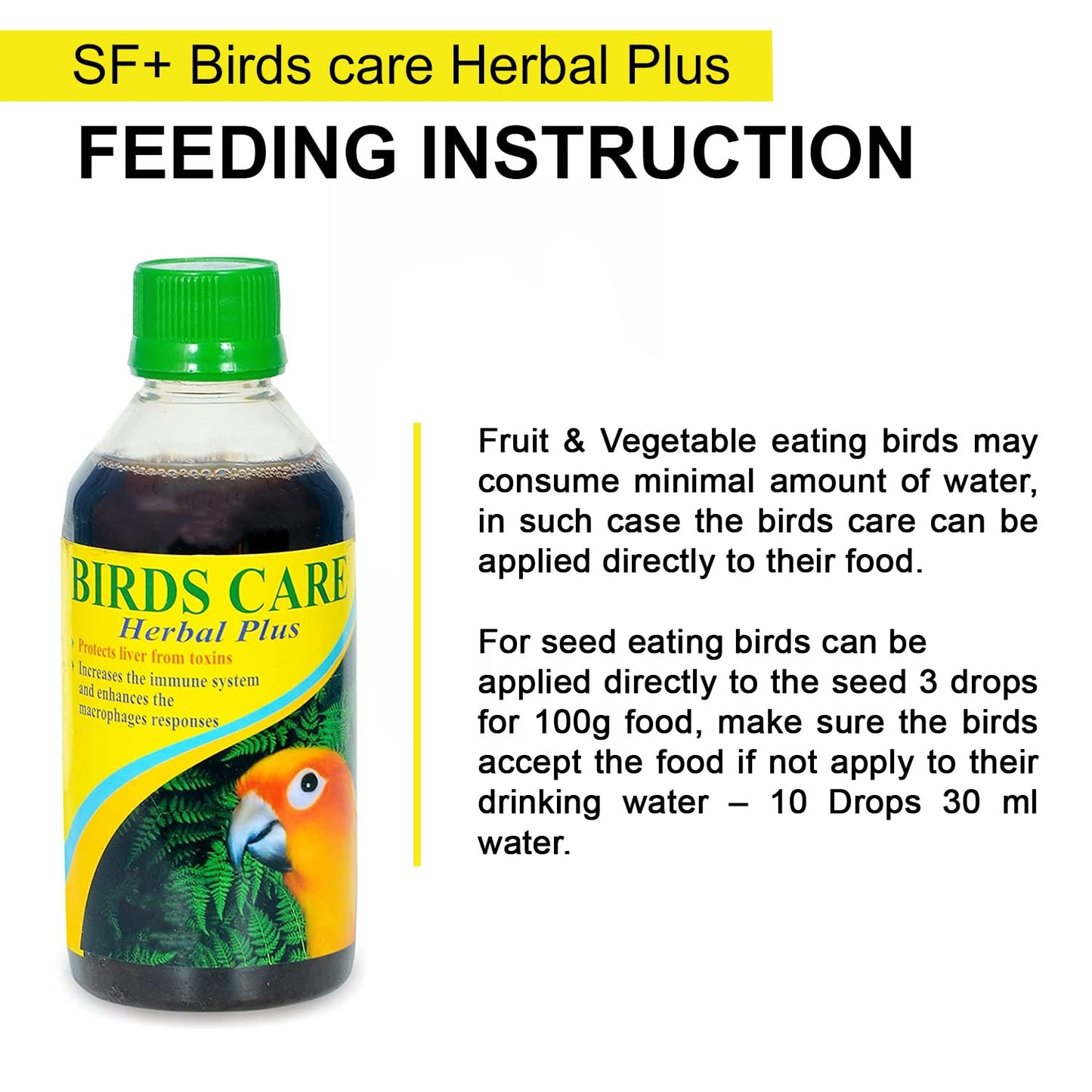 TUNAI Sf+ Birds Care Herbal Plus |100Ml| Assist In Protecting Liver From Toxins,Boost Immune System And Enhances Marcophages Repsonses