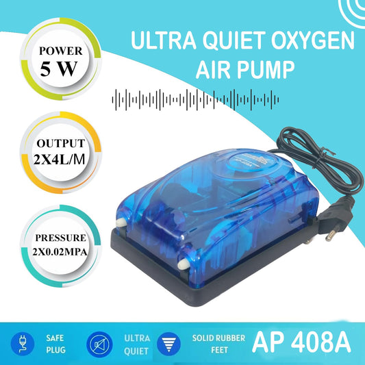 VENUS AQUA Aquarium Air Pump Ap-408A, 4 L/min