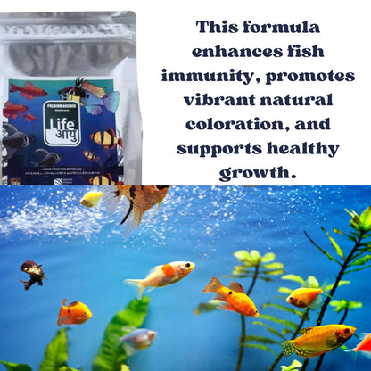 Life AAYU Premium Breeder Bits for Fish | Improve Health, Boosts Immunity, and Enhance Natural Coloration (1 KG, Medium Bits)