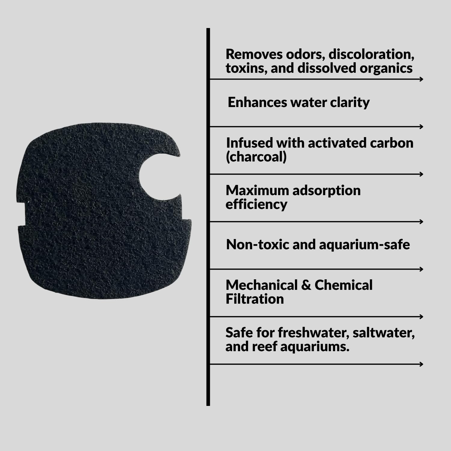 SUNSUN Carbon Infused Media Filter Pad (Pack of 2) | Suitable for HW-304A and HW-304B | Improves Aquarium Water Clarity and Quality | Original from Tunai Store (Black, HW-304A and HW-304B)