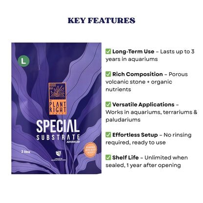 The Plant Right Series Special Substrate | Vibrant Aquatic Plants | The Ultimate Solution for Aquascaping Enthusiasts (2 L - Large)
