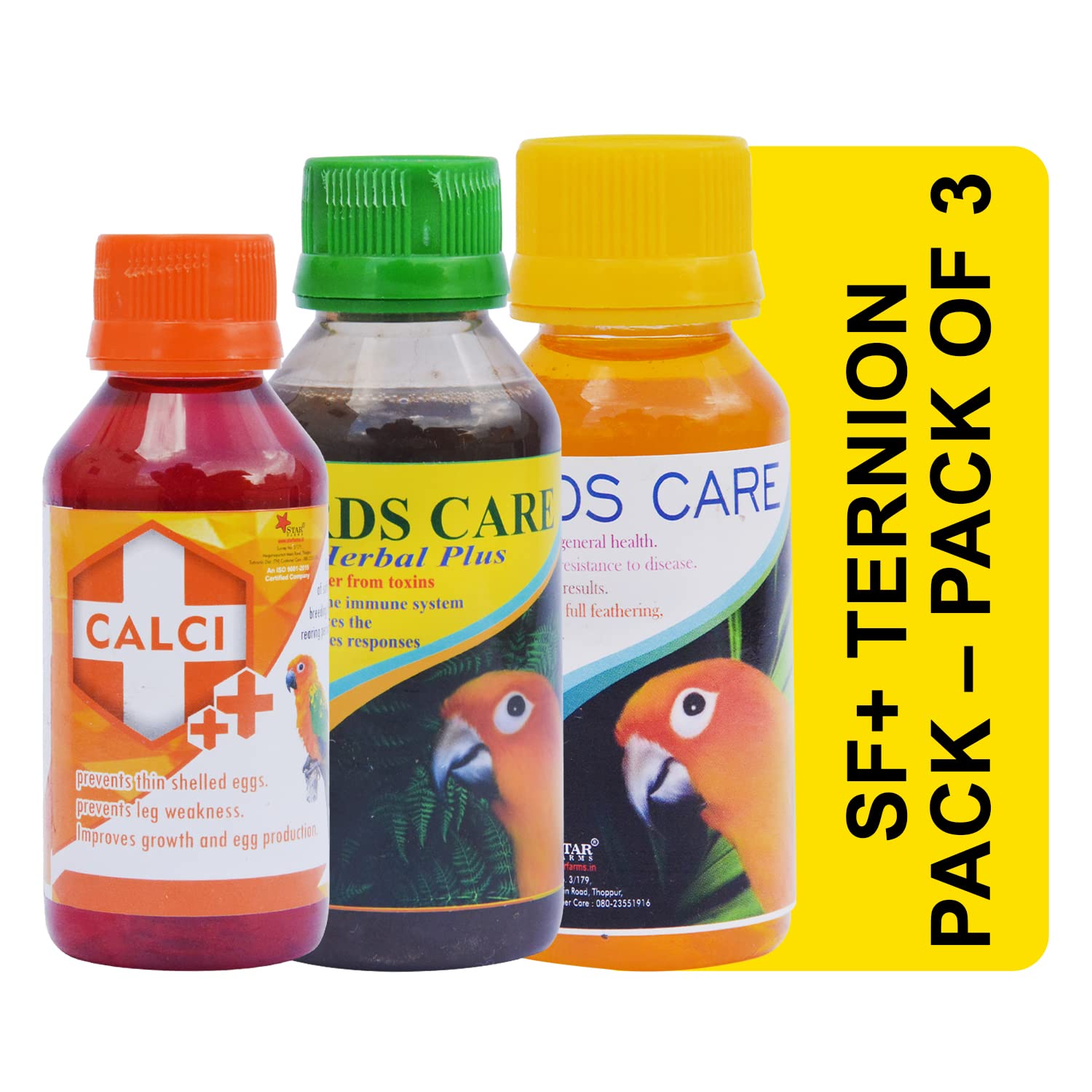 TUNAI SF+ Calci Plus|100ml|Prevents Thin Shelled Eggs,Stregthens Bones,Improves Growth & Egg Production,Also Aids in the explusion of Eggs For Birds