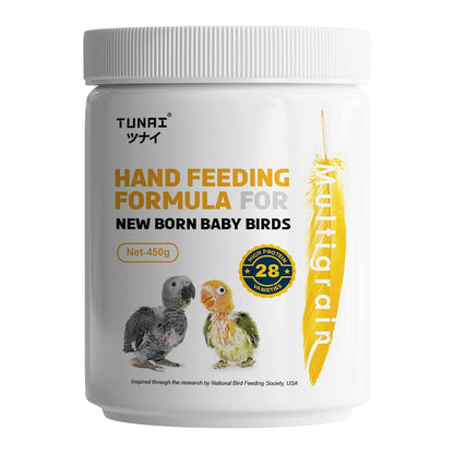 TUNAI Multi Grain Hand Feeding Formula Powder for Baby Birds | 450G | Essential for Love Birds, Conures, Parrots, & Cockatiel