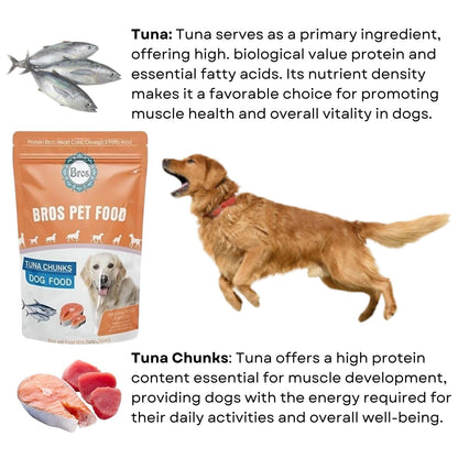 SF+ Bros Pet Dog Food | Pack of 12 | Natural Food for Dogs | Enhanced with Vitamins, Minerals and Other Nutrients (80gms, Tuna Chunks)