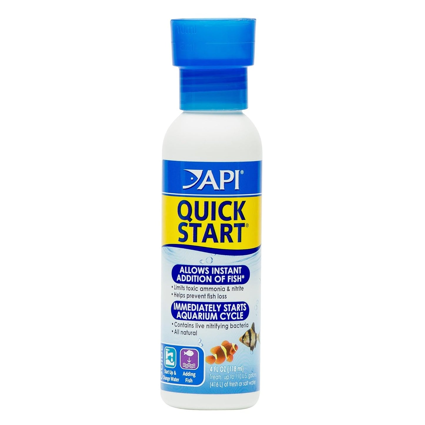 API Quick Start Freshwater and Saltwater Aquarium Nitrifying Bacteria 4-Ounce Bottle