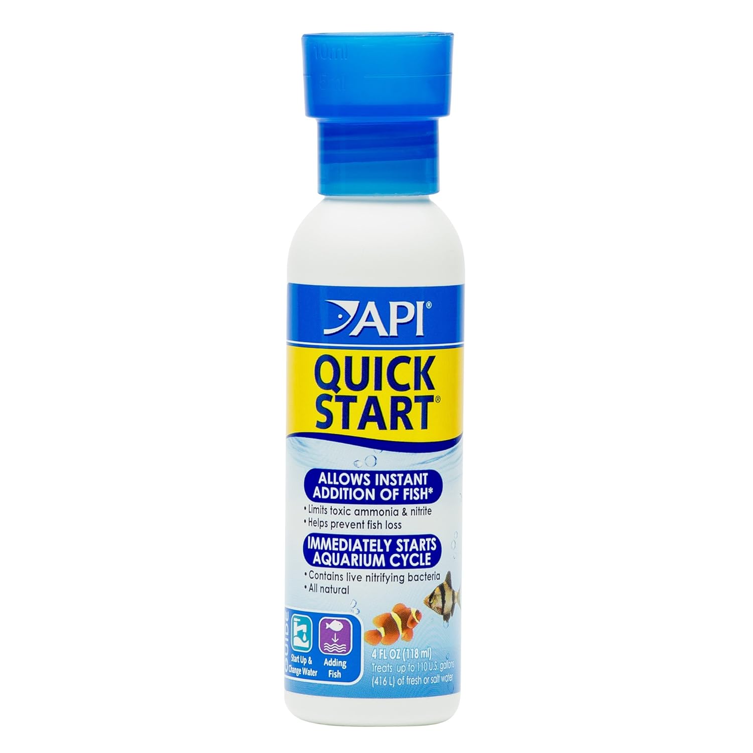 API Quick Start Freshwater and Saltwater Aquarium Nitrifying Bacteria 4-Ounce Bottle