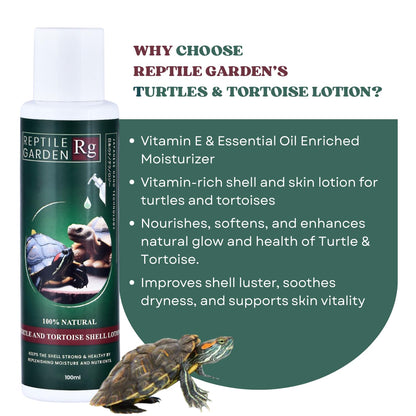 Reptile Garden Turtle & Tortoise Shell Lotion | Vitamin E & Essential Oil Enriched Moisturizer for Shell & Skin Health (100 ml)