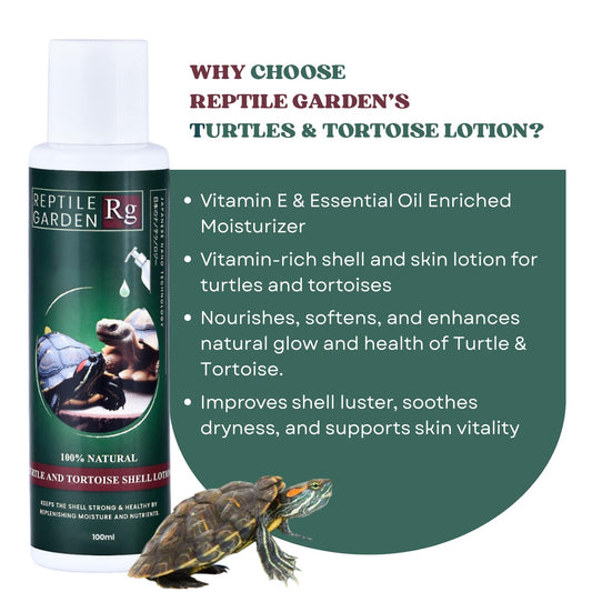 Reptile Garden Turtle & Tortoise Shell Lotion | Vitamin E & Essential Oil Enriched Moisturizer for Shell & Skin Health (100 ml)