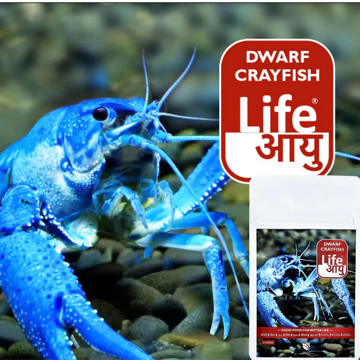 Life AAYU Dwarf Crayfish Blue Food | Breeding and Growth | Handmade Ayurvedic Formula (15 GMS)