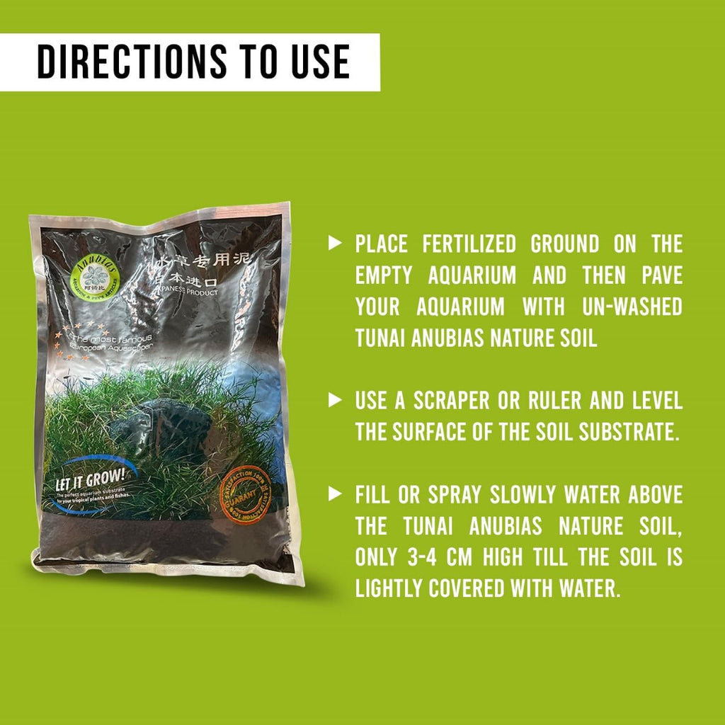 ANUBIAS Japanese Black Soil Substrate for Aquarium (Original Imported from Tunai Store) Perfect for Both Plants, Fish, & Shrimps. Paludarium & Tropical Terrarium (Black Soil, 3L)