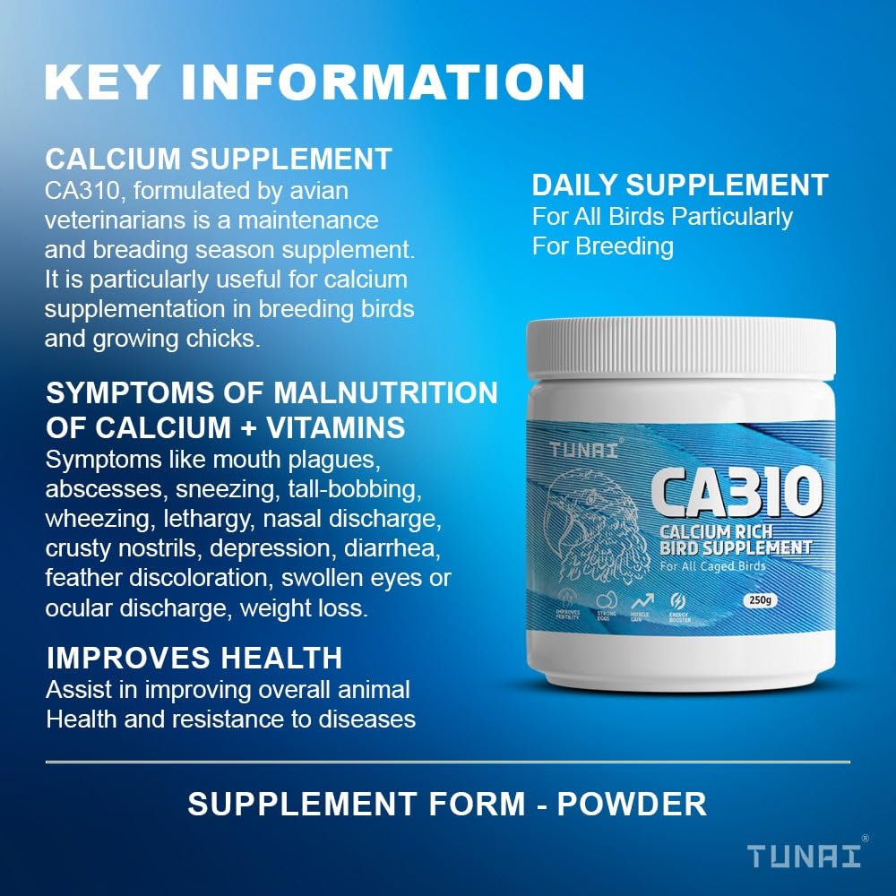 TUNAI Calcium Rich Booster Food for All Caged Birds (250g, CA310)