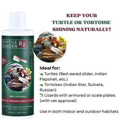 Reptile Garden Turtle & Tortoise Shell Cleaner | Aloe Vera Infused Reptile Shell Care Spray (200 ml + 30 ml)