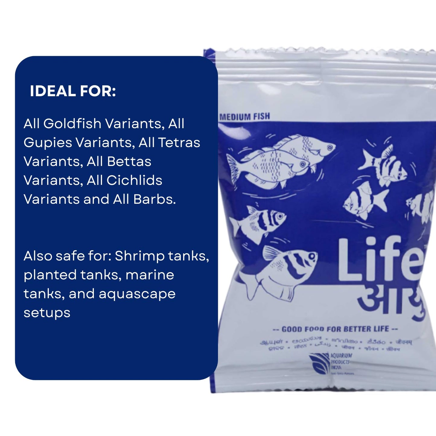 Life AAYU Neutral Fish Food (Pack of 2, 30g X 2) | Ayurvedic Daily Diet for All Fish Sizes | Fresh from 7pets Store (Medium, 30 GMS)