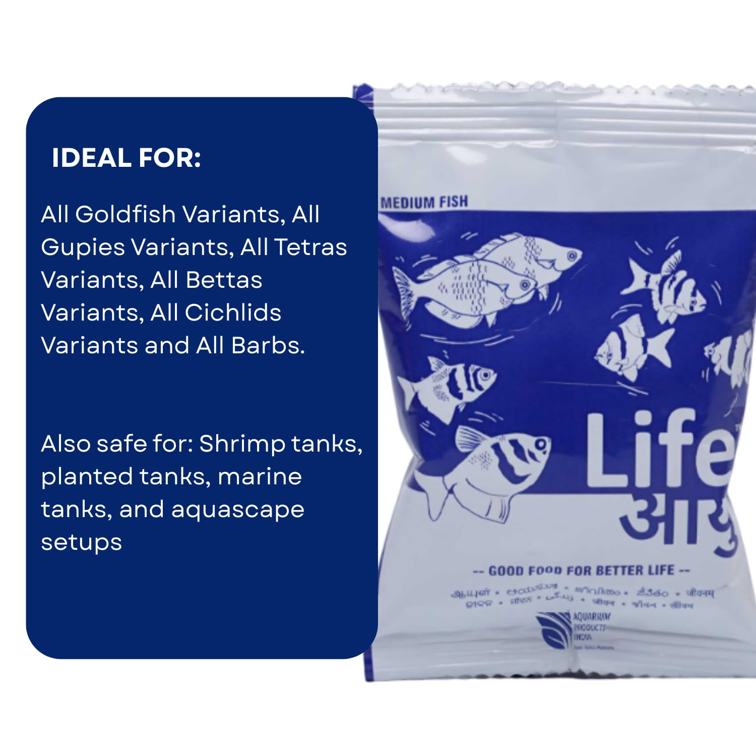Life AAYU Neutral Fish Food (Pack of 2, 30g X 2) | Ayurvedic Daily Diet for All Fish Sizes | Fresh from 7pets Store (Medium, 30 GMS)