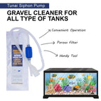 Tunai 2in1 Purpose Siphon Pump |150 Cm Long| for Draining and Cleaning The Aquarium Fish Tank Gravel, Effective Non-Electric Water Pump and Drain Cleaner for Large Fish Tank, Turtle Tank
