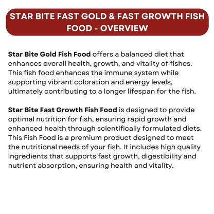 TUNAI SF+ Star Bite Gold and Fast Growth Fish Food | Combo Pack (100gms, Gold & Fast Growth), All Life Stages, Pellet