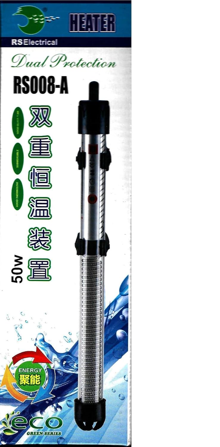 Rs Electrical High Glass Imported Heater to Aquarium Fish Tank with Auto On/Off Thermostat 2 to 4 Ft.(50 Watt) Original Product. Undergravel Aquarium Heater