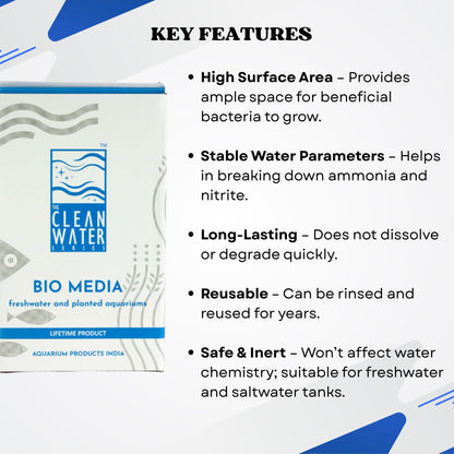 The Clean Water Series BIO Media for Aquarium | Designed for Recreating The Water Purification System (1Kg/2Ltr)