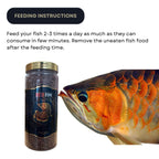 TUNAI SF+ Red Fin Baby Fish Arowana Food Sticks | Supports Muscle Growth, Immune Function, and Vitality (380 Gms, Small Pellets)