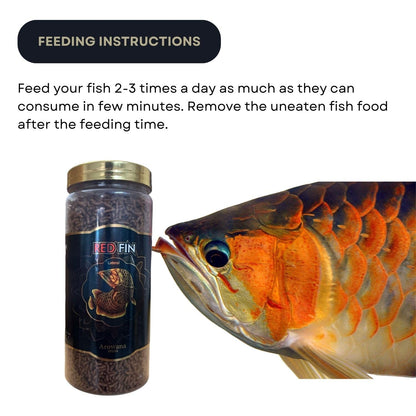 TUNAI SF+ Red Fin Baby Fish Arowana Food Sticks | Supports Muscle Growth, Immune Function, and Vitality (380 Gms, Small Pellets)