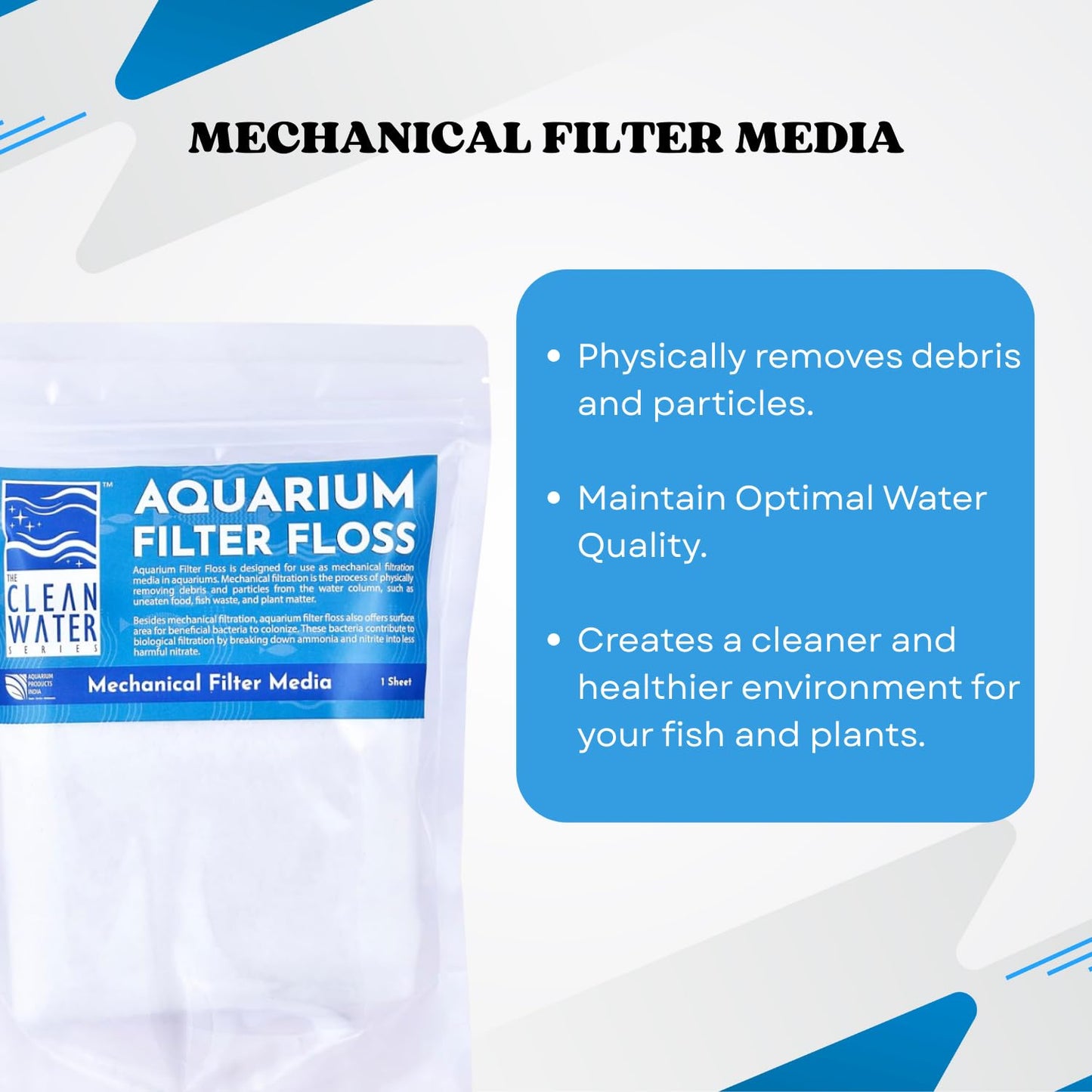 The Clean Water Series Aquarium Filter Floss | Ideal Choice for Mechanical Filtration in Aquariums (Food-Grade Nylon Mesh)