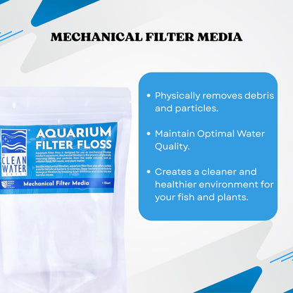 The Clean Water Series Aquarium Filter Floss | Ideal Choice for Mechanical Filtration in Aquariums (Food-Grade Nylon Mesh)