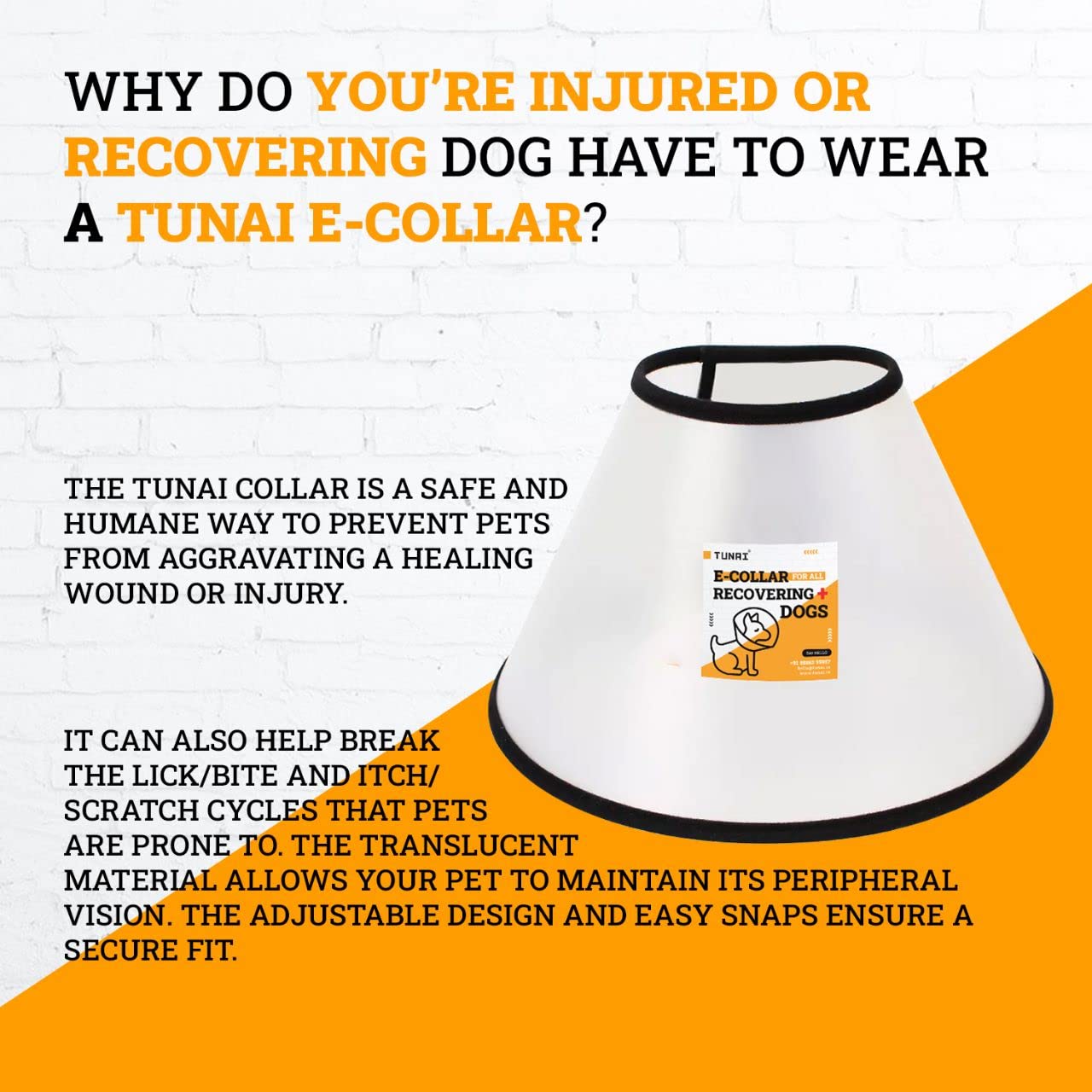 Tunai Elizabeth Dog Collar After Surgery Collar, Protective and Recovery Collar for All Large Dog Puppies, E Collars Suitable for All Puppies Less Than 6 Months, Size 6