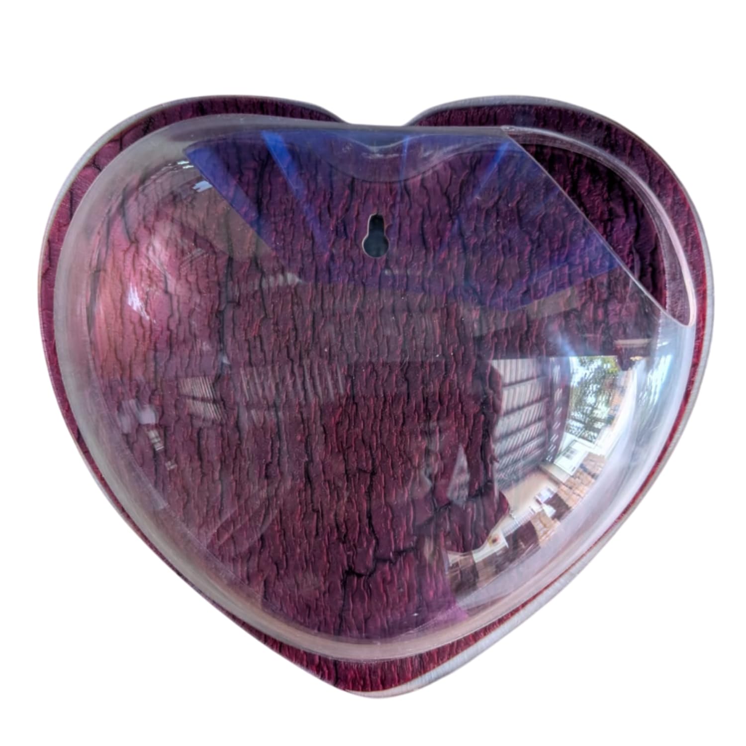 Wall Mount 12-inch Red Heart Shape Fish Bowl – Without Stand | Modern Aquarium for Home, Office & Café Décor | Space Saving Design | Elegant Fish Tank & Plant Terrarium | Compact Design