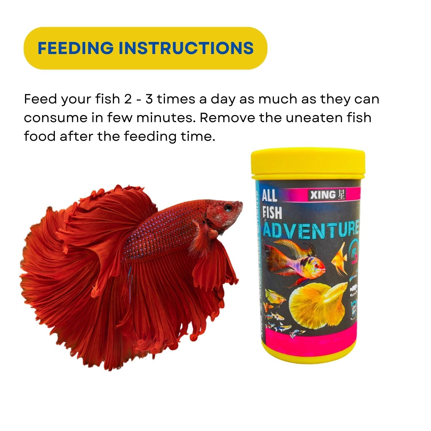 SF+ Xing All Fish Adventure Fish Food | Optimal Health and Growth in Fishes | Originally from TUNAI Store (110gms, Pellets)