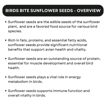 SF+ Birds Bite Sunflower Seeds Bird Foods (Pouch) | Suitable for African Love Birds, Love Birds, Conures, Budgerigar, Finch and Macaws (200gms, Sunflower Seeds)