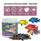 Life AAYU Cichlid Fish Food | Immunity Booster & Digestive Support | Ideal for All Cichlids Variants | (200 GMS, Large)