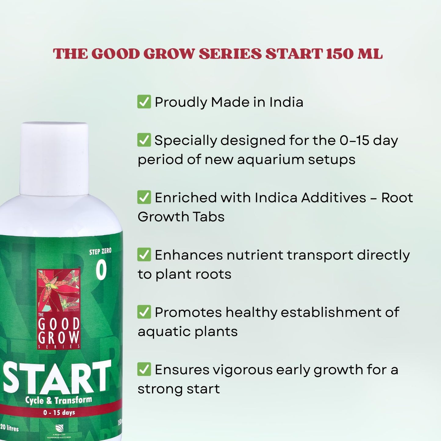 The Good Grow Series Start | Root Growth for New Aquariums | Enhances Nutrient Transport to Plant Roots (150 ml)