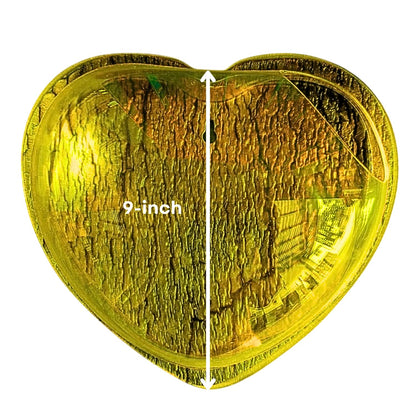 Wall Mount 9-inch Yellow Heart Shape Fish Bowl – Without Stand | Modern Aquarium for Home, Office & Café Décor | Space Saving Design | Elegant Fish Tank & Plant Terrarium | Compact Design