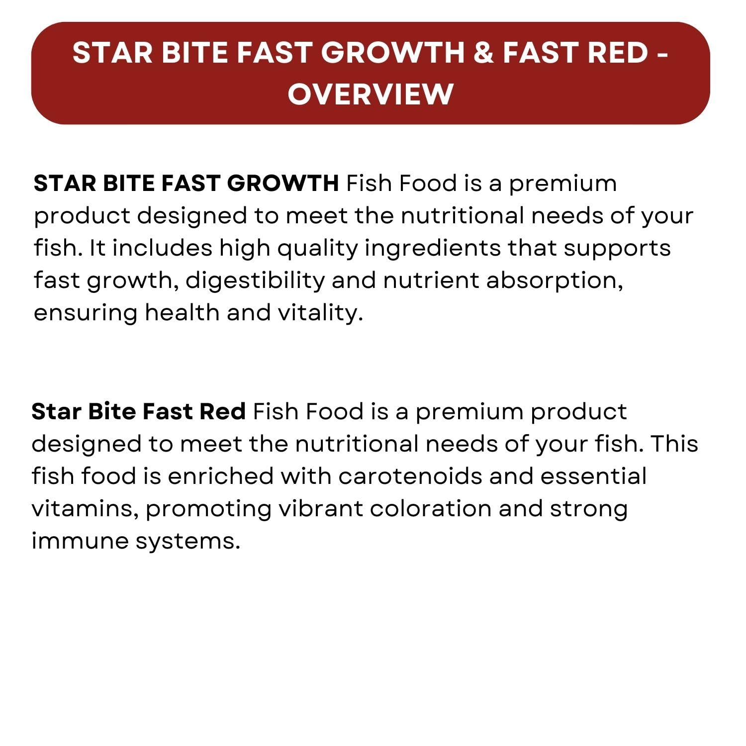 SF+ Star Bite Fast Growth + Star Bite Fast Red Fish Food | Combo Pack (60gms, Fast Growth and Fast Red)