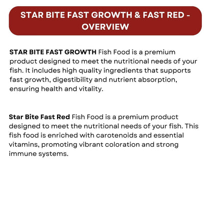 SF+ Star Bite Fast Growth + Star Bite Fast Red Fish Food | Combo Pack (60gms, Fast Growth and Fast Red)