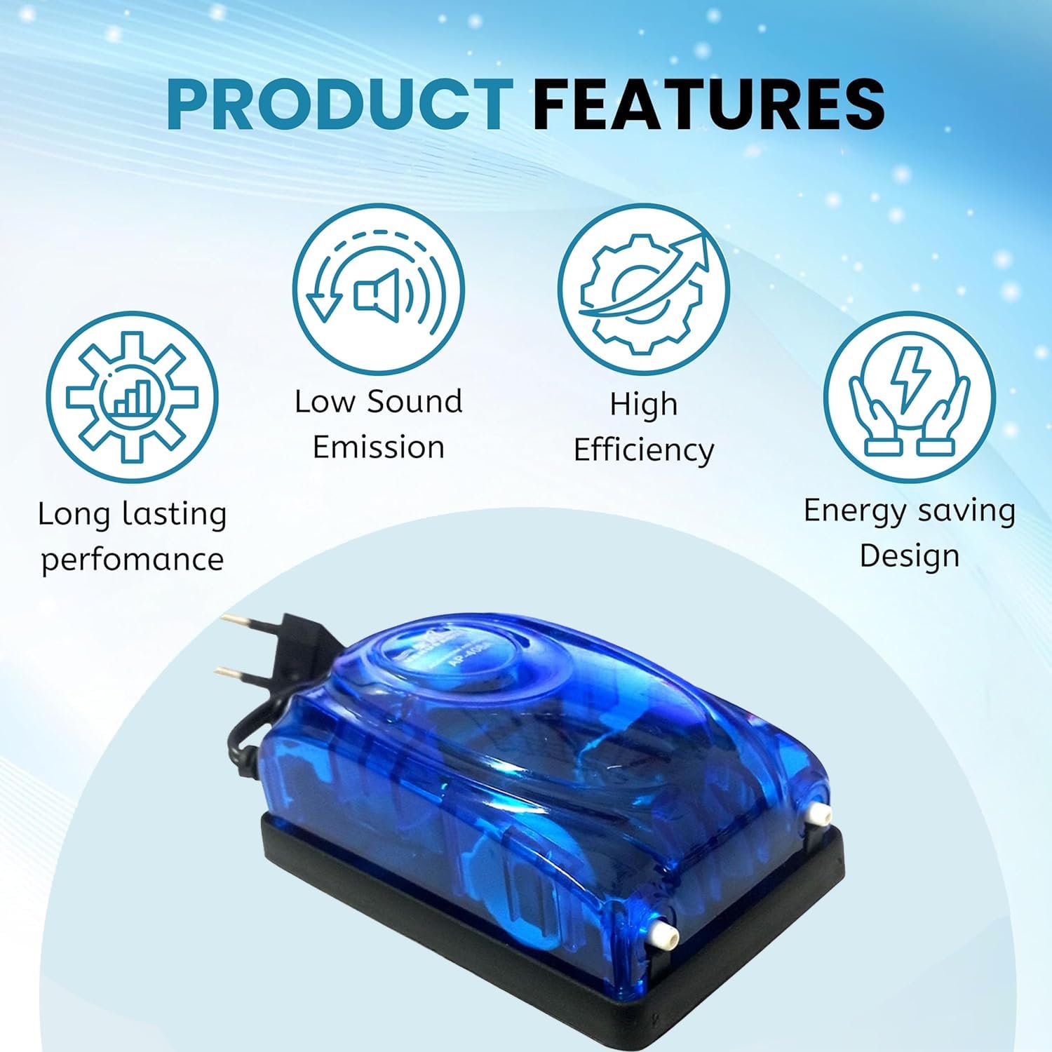 VENUS AQUA Aquarium Air Pump Ap-408A, 4 L/min