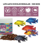 Life AAYU Cichlid Fish Food | Immunity Booster & Digestive Support | Ideal for All Cichlids Variants | (100 GMS, Regular)