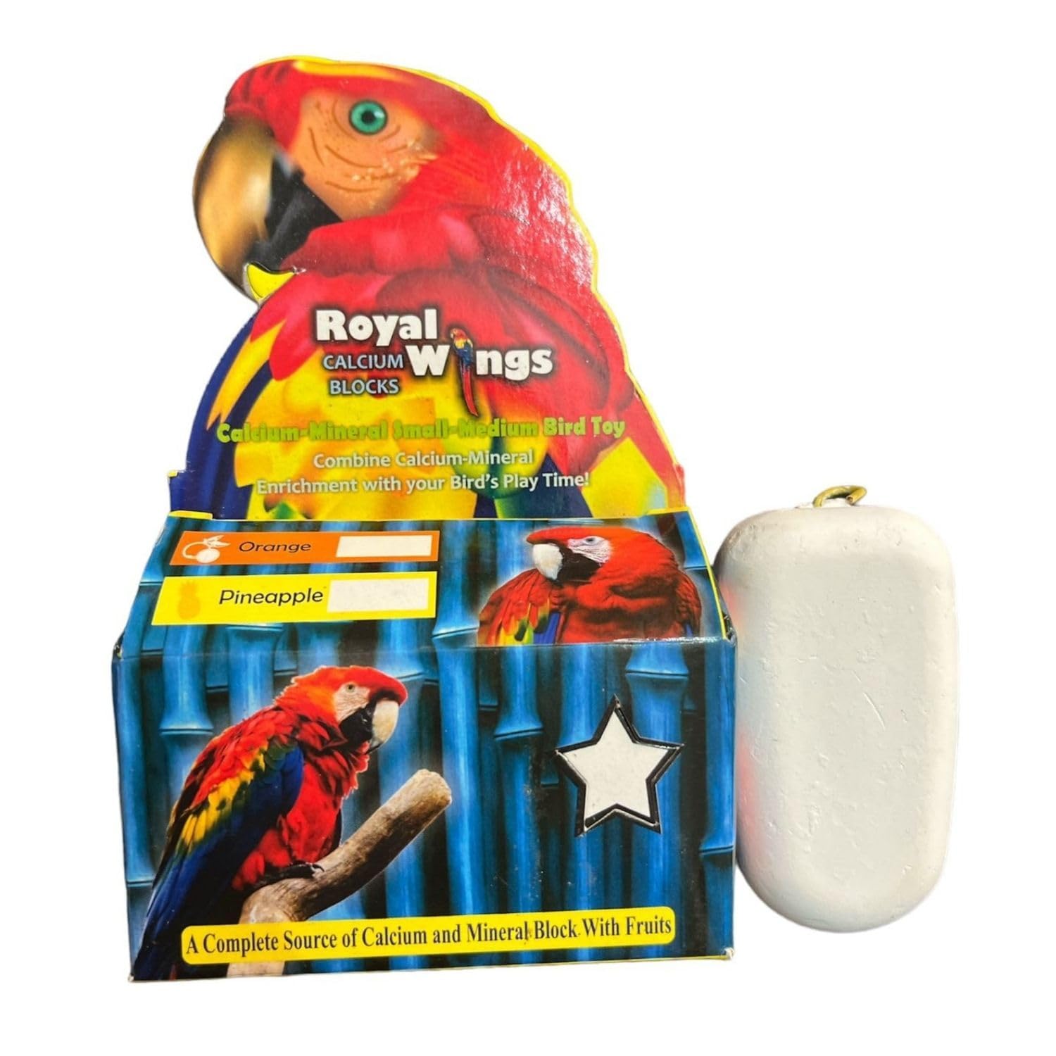 SF+ Royal Wings Calcium Mineral Blocks | Bird Food for Parrots, Love Birds, Finch, Cockatiel, Small Birds | Original Imported from Tunai Store (Pack of 2, Assorted Flavours)