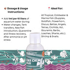 Life AAYU Stay Calm Plus Fish Food Supplement | Suitable for All Freshwater and Marine Fish | Improves Resistance to Infection | (100 ml)