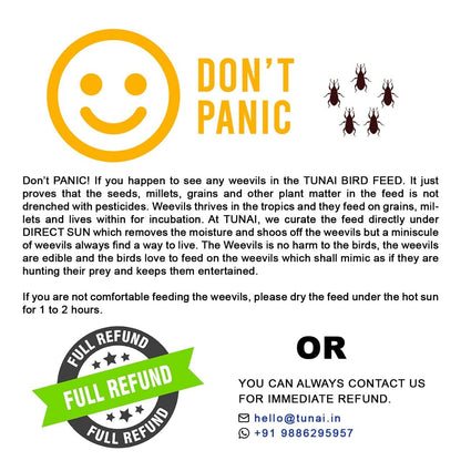 Tunai Barnyard Millets Bird Feed | 450g | Perfect Calcium Rich Bird Food for Canaries, Finches, Budgies, Conures, Cockatiels, Small Conures, Quaker Parrots & Others