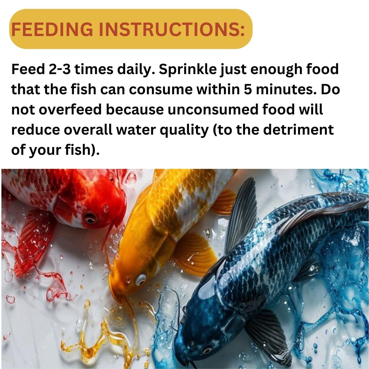 TUNAI Optimum Fish Food Super Premium 3in1 6% Spirulina Fish Food for Gold Fish, Koi, Cichlids & Other Carps and Pond Fish Varities, 100G,( Mini Pellets),All Life Stages