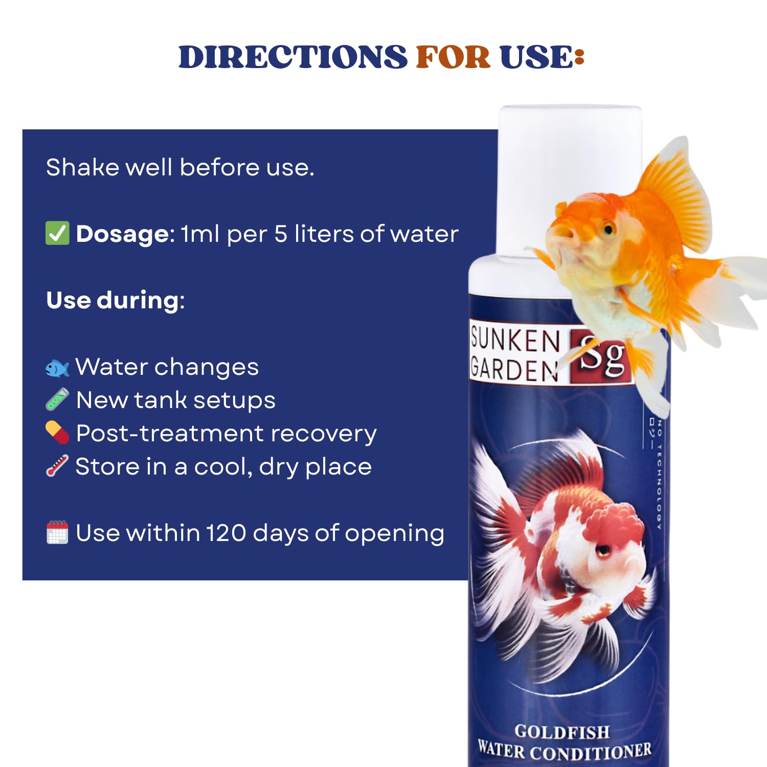 Sunken Garden Goldfish Water Conditioner | pH Stabilizer + Dechlorinator + Parasite Prevention | Made for Indian Tap Water (100 ml)