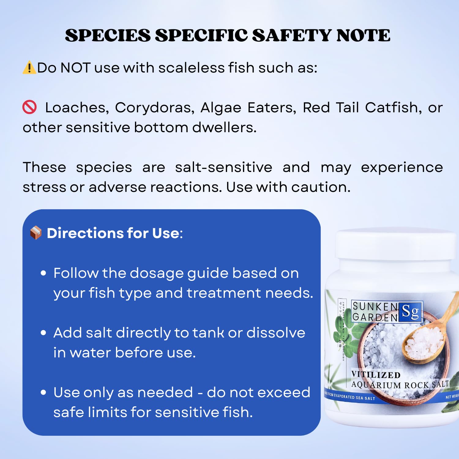 Sunken Garden Vitalized Aquarium Salt | Ideal for Aquarium | Premium-Grade Sea Salt for Freshwater Fish Wellness (500 GMS)