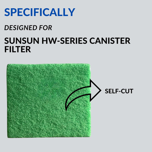 SUNSUN Phosphate Remove Infused Filter Media Pad | Suitable for All HW-Series Canister Filters | Self-Cut Filter Pad | Original from Tunai Store (Green, Square)