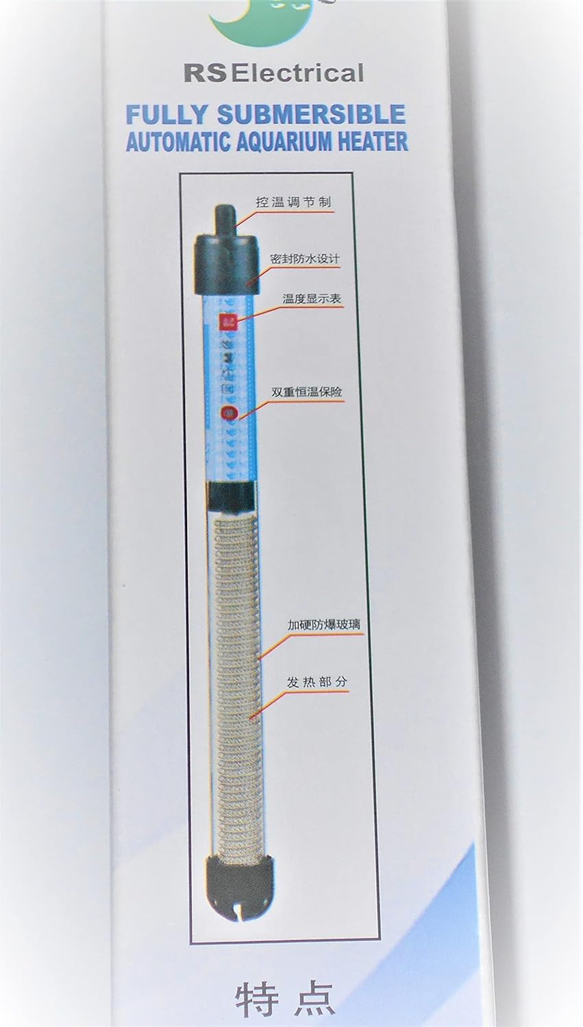 RS Electrical Fully Automatic 50 Watts High Glass Aquarium Heater with Standby Light Indicator and auto on/Off Facility Imported
